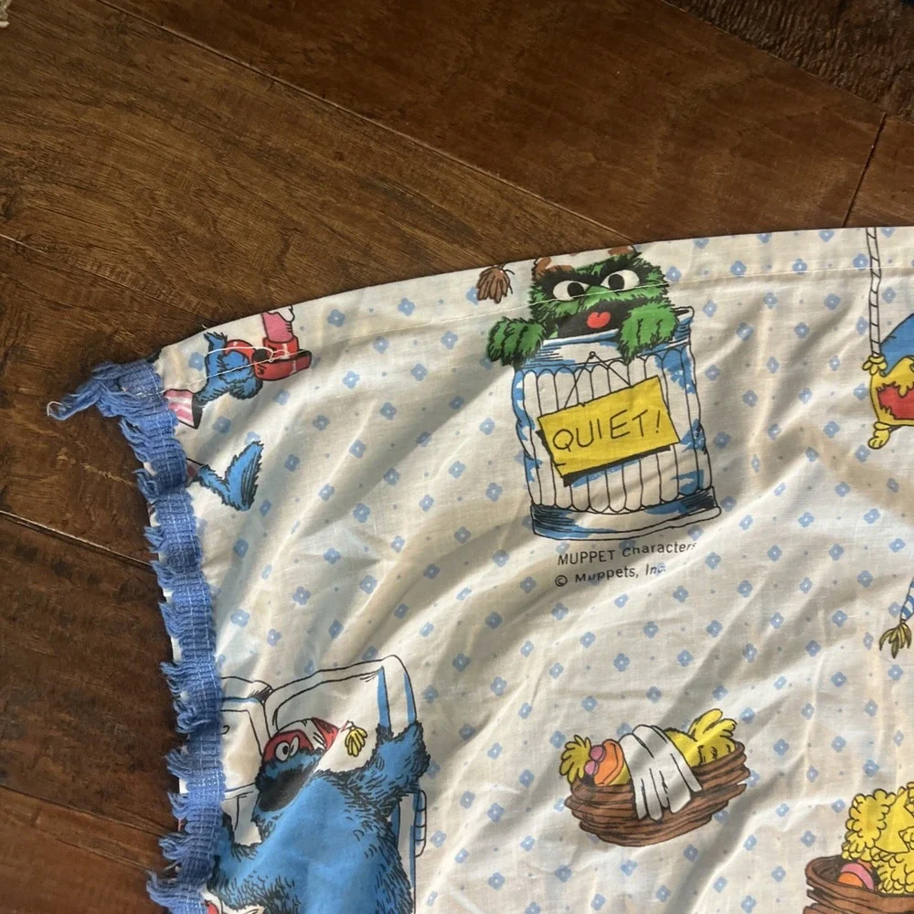 Vintage Sesame Street Muppets Flat Sheet 72x90
